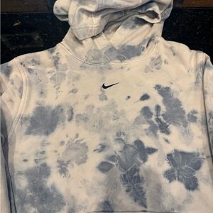Nike Youth Size Blue and White Tie-Dye Hoodie